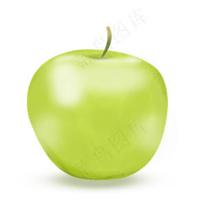 手绘卡通水果绿苹果