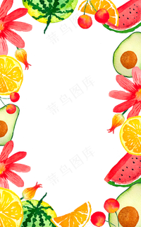 夏日装饰边框新鲜水果