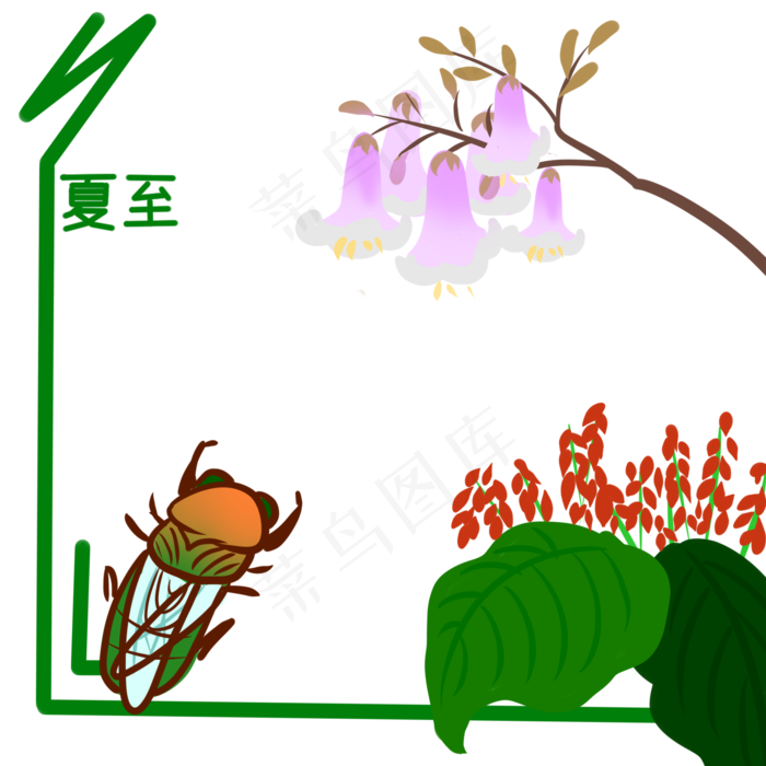 儿童边框二十四节气之夏至