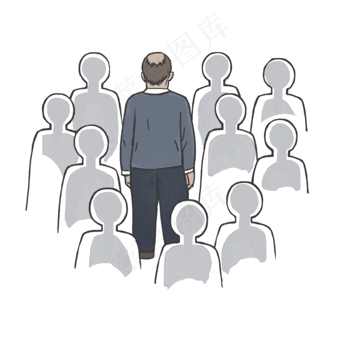 人海中父亲望向我们远去的背影(2000X2000(DPI:300))psd模版下载