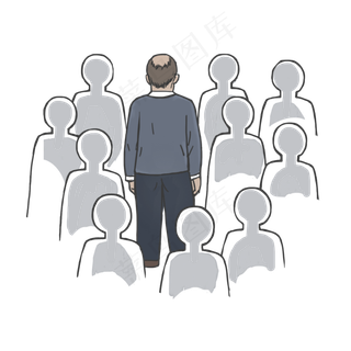 人海中父亲望向我们远去的背影