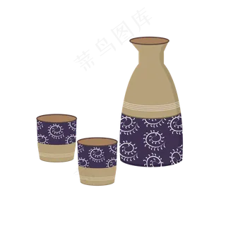 手绘矢量扁平端午节酒