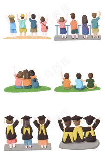 毕业季青春同学们一同庆祝毕业背