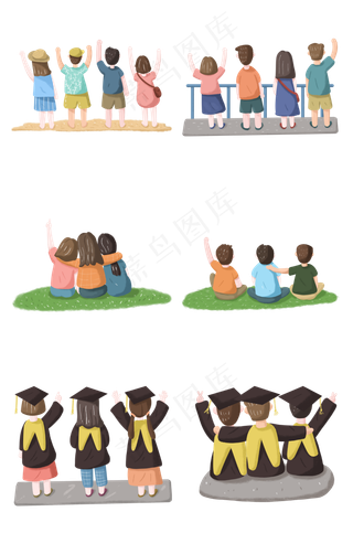 毕业季青春同学们一同庆祝毕业背