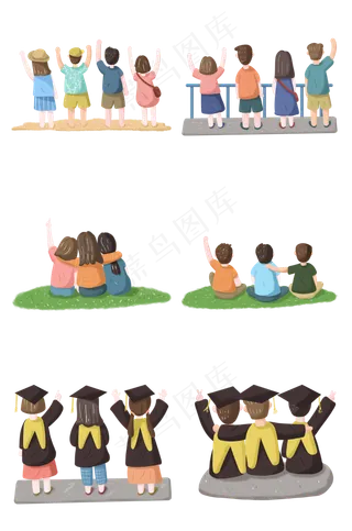 毕业季青春同学们一同庆祝毕业背