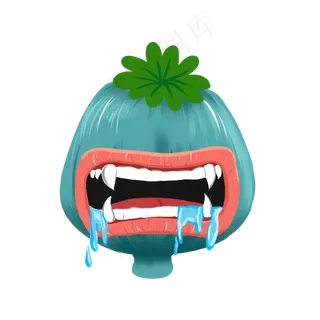 禁毒叶子牙齿,免抠元素