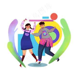 青年节青年人物装饰画