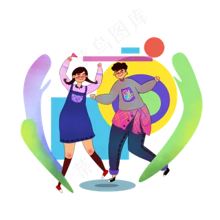 青年节青年人物装饰画