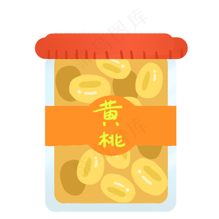 加工类食品黄桃罐头免抠素材(2000X2000(DPI:300))psd模版下载