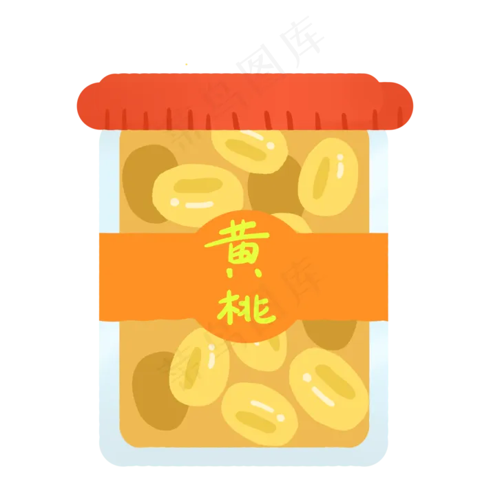 加工类食品黄桃罐头免抠素材(2000X2000(DPI:300))psd模版下载