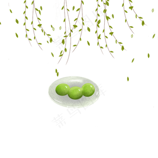 手绘卡通青团传统节日清明节