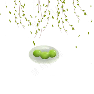 手绘卡通青团传统节日清明节