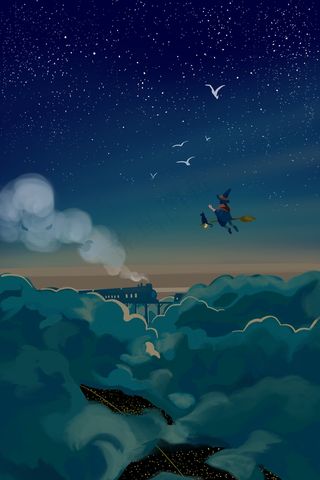 春天春季春游旅行治愈星空天空