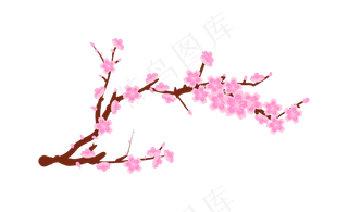 妁妁盛开的粉色桃花,免抠元素