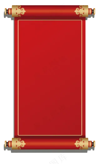 中国风卷轴png素材,免抠元素