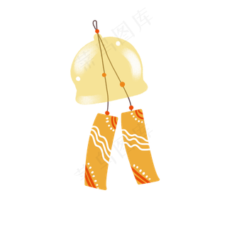 夏日夏天风铃铃铛卡通手绘素材