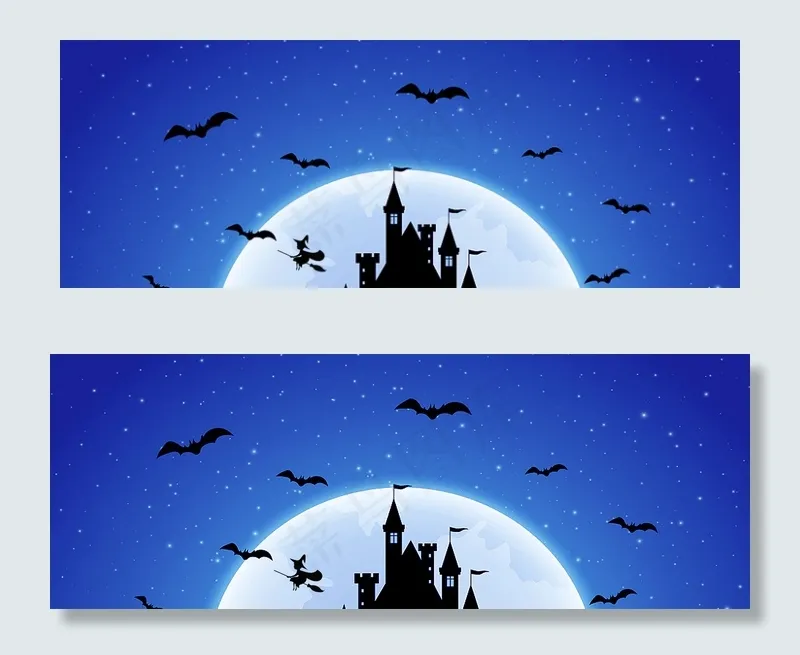 创意扁平万圣节创意banner(1920*700px 	       )psd模版下载