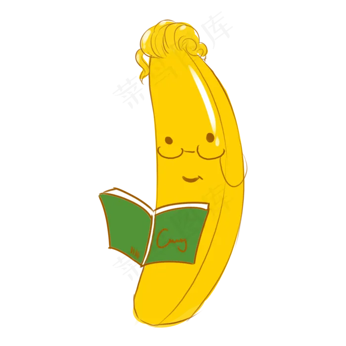 看书的大香蕉(2000X2000(DPI:72))psd模版下载