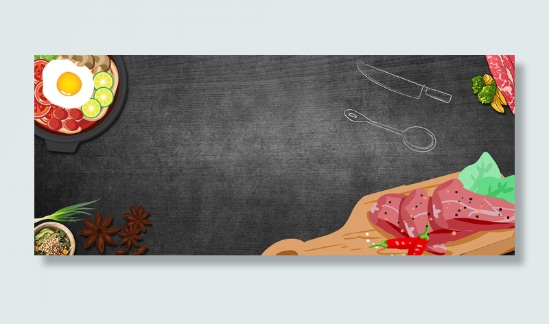 美味酱牛肉简约黑色质感banner(1920*800px 	       )psd模版下载