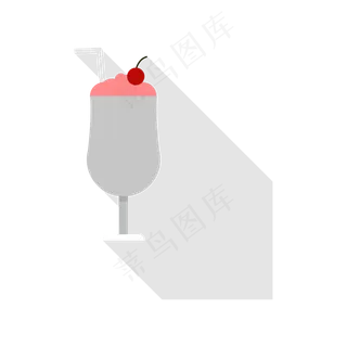 红色的水果冰淇淋免抠图