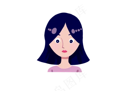 漂亮女青年用户头像,免抠元素