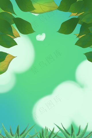 惊蛰绿叶psd分层banner