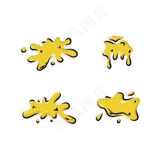 黄色卡通油漆喷溅