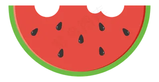 被咬的卡通西瓜切片