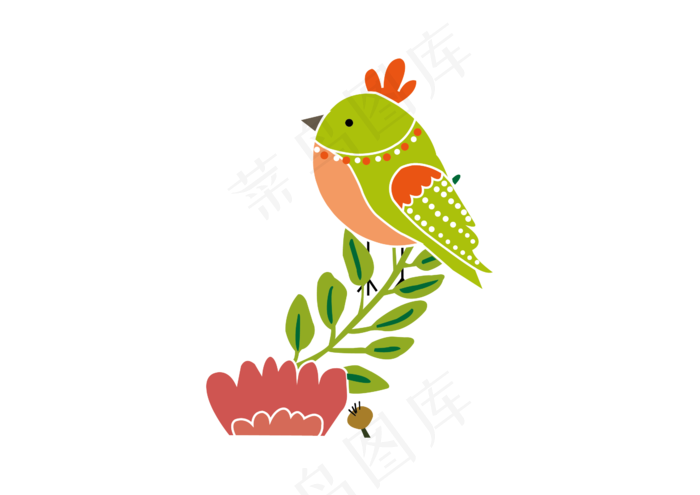 手绘花鸟装饰下载,免抠元素