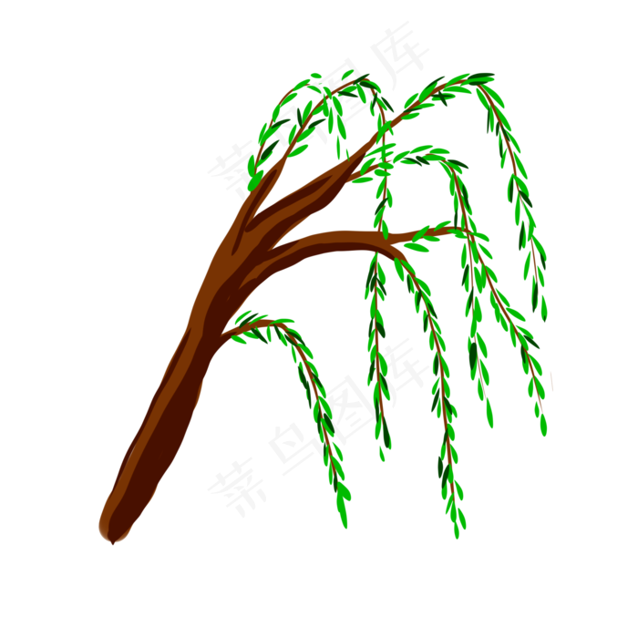 手绘卡通杨柳(2000X2000(DPI:300))psd模版下载