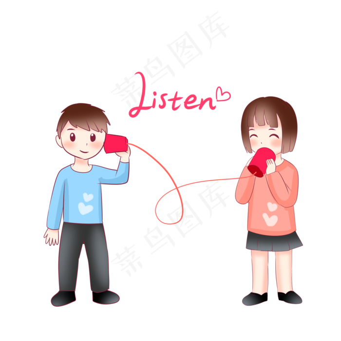 倾听话筒情侣(2000X2000(DPI:299))psd模版下载