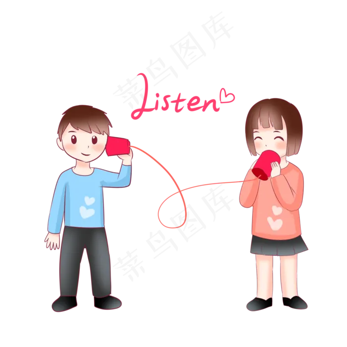 倾听话筒情侣(2000X2000(DPI:299))psd模版下载