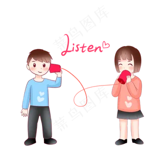 倾听话筒情侣