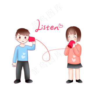 倾听话筒情侣