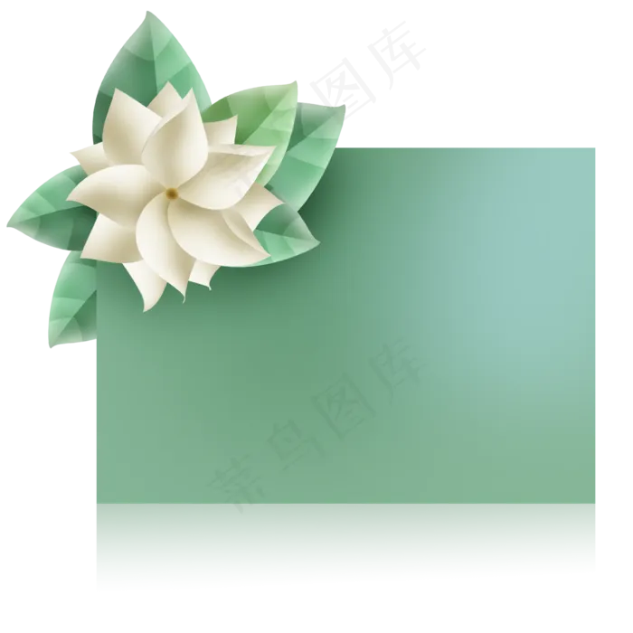 茉莉花绿色文本框(2000X2000(DPI:299))psd模版下载