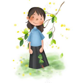 端午节拿粽子的民国少女