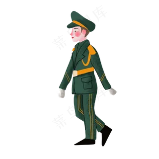 八一建军节手绘军人