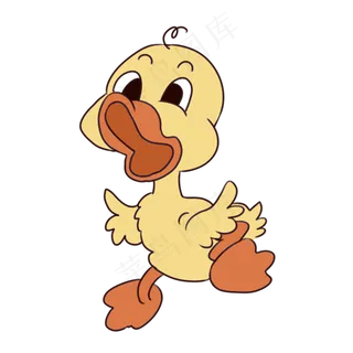 手绘卡通处暑奔跑的鸭子