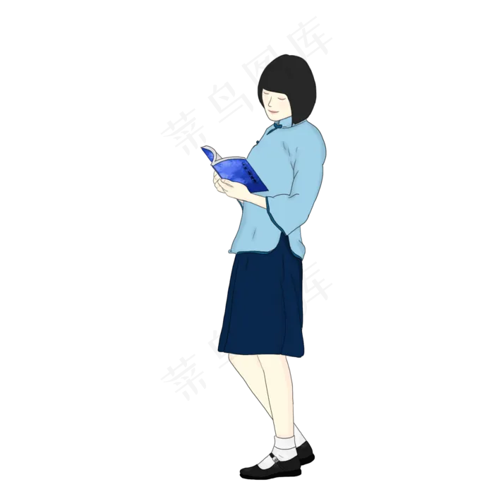 五四青年节民国女学生看书