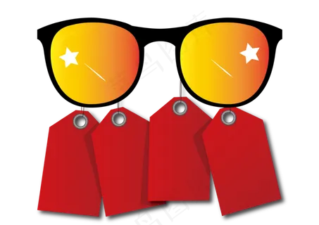 耍酷的眼镜标签促销