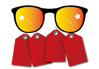 耍酷的眼镜标签促销