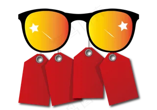 耍酷的眼镜标签促销