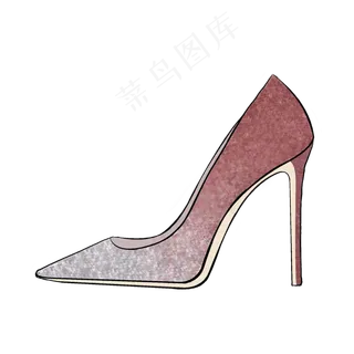 妇女节粉色高雅装饰手绘高跟鞋,免抠元素