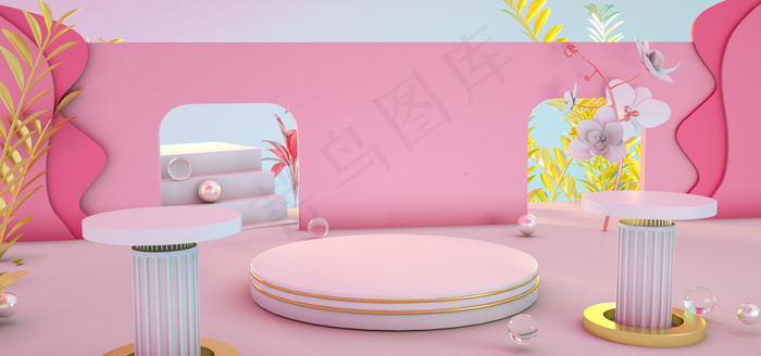 c4d春季电商banner背景