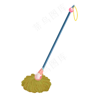 五一劳动节劳动工具小清新拖把 五一劳动节劳动工具小清新拖把
