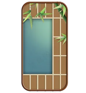 中国风简单窗子和竹叶