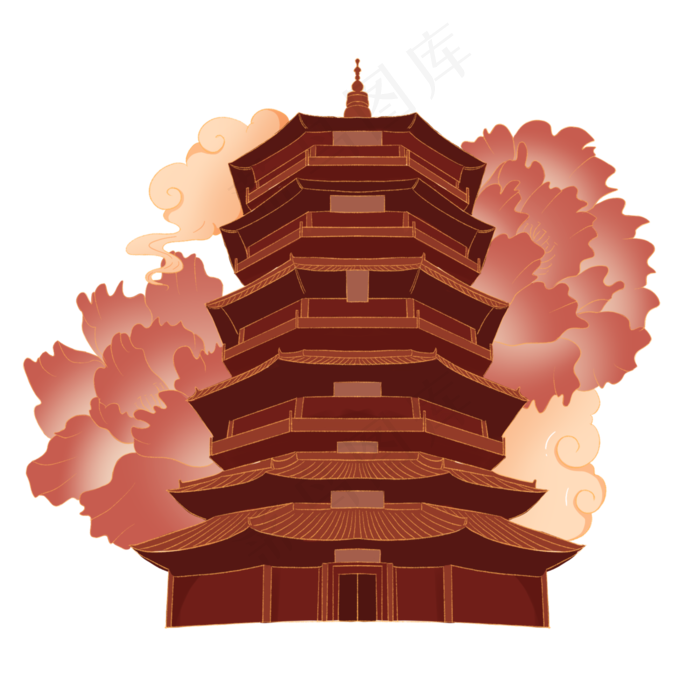 国潮中国风寺庙建筑