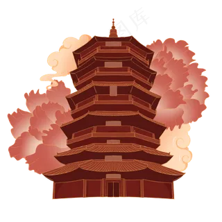 国潮中国风寺庙建筑