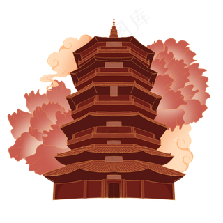 国潮中国风寺庙建筑