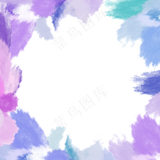 水彩笔刷墨迹边框